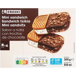 Mini Sandwich Duo Eroski, 6 Uds, Caja 300 G (25982711)