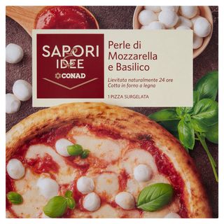 SAPORI & IDEE CONAD Perle di Mozzarella e Basilico 1 Pizza Surgelata 407 g - 8003170099494