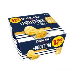 Yogur Desnatado Con Mango Danone +Proteína S/Gluten Y S/Azúcar Añadida 4 Uds. De 105 G.