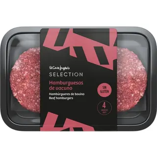 El Corte Inglés Selection Hambúrguer de Bovino 4 Unidades sem Glúten embalagem 400 g - 18480000464