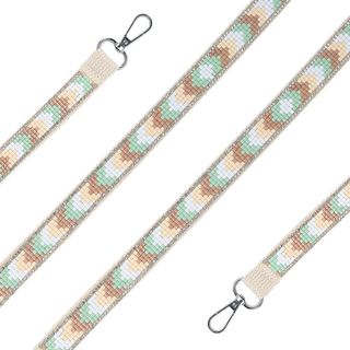 Lanyard Étnico de Cuentas - Colgante para Móvil y Bolso Claro