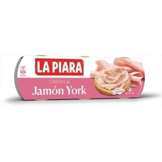Crema De Jamón York La Piara Sin Gluten Pack 3 Latas De 75 G.
