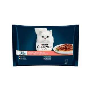 0.34 KG Gourmet Perle Filetes en salsa sobre para gatos – Multipack 4 (115081)