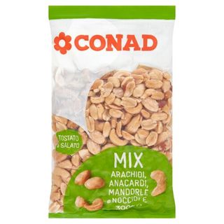 CONAD Mix Arachidi, Anacardi, Mandorle e Nocciole Tostato e Salato 300 g - 8003170027169