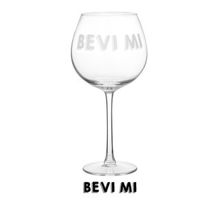 Calice vino in vetro scritta Bevimi - 580 ml