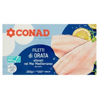 CONAD Filetti di Orata allevati nel Mar Mediterraneo Surgelati 250 g - 8003170045637