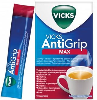 Vicks AntiGrip Max 1000 mg +16 mg + 4 mg/sasz 10 saszetek