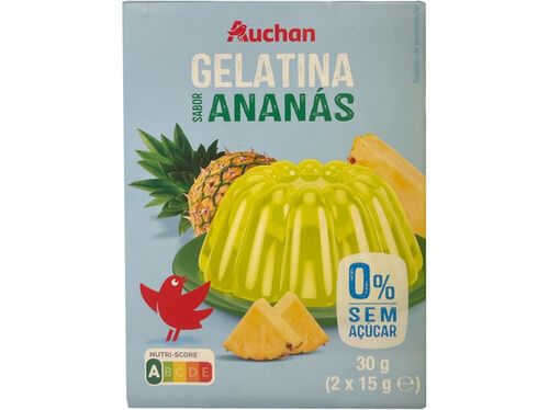 GELATINA AUCHAN SEM AÇÚCAR ANANÁS 2X15G