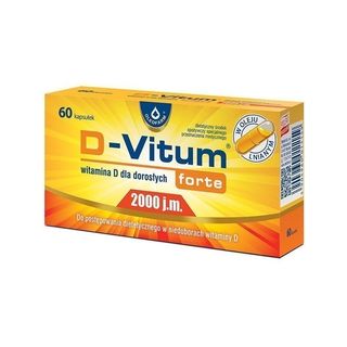 D-Vitum Forte 2000 j.m., Witamina D dla dorosłych, Kapsułki