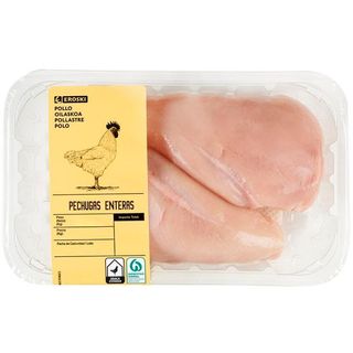 Pechugas De Pollo Enteras 2-3 Ud Eroski, Bandeja 510 G