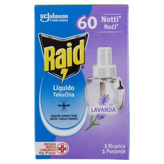 Raid Liquido Elettrico Antizanzare, Fragranza Alla Lavanda, 60 Notti, 1 Ricarica 36 Ml - 148192