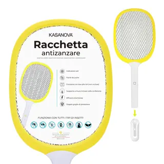 Racchetta elettrica antizanzare - gialla