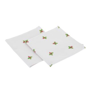 Set 2 tovaglioli Schiaccianoci Natale - bianco in cotone