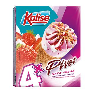 Kalise helado pivot de nata y fresa pack 4 x 70 g