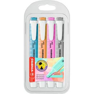 Estuche 4 Marcadores Fluorescentes Stabilo Swing Cool Pastel Edition Multicolor (4006381573108)