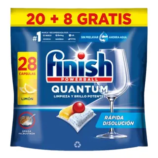 Finish Quantum Pastillas Lavavajillas Aroma Limón 18+10u