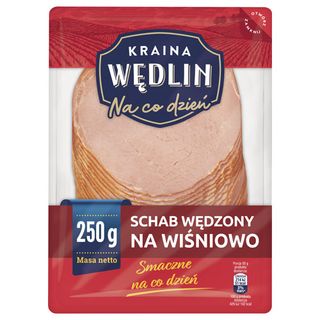 Kraina Wędlin Schab wędzony na wiśniowo w plastrach, 250 g