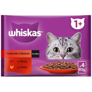 Comida Gato Tradicional Whiskas 4X85G
