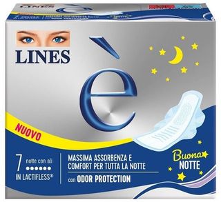 LINES E' ASSORBENTI IN LACTIFLESS NOTTE CON ALI 7 PEZZI   FAT5665