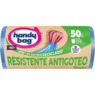 Handy bag bolsa de basura antibacterias 50 l. 10 bolsas