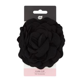 Life Klamra do włosów róża materiałowa czarna 1 szt.