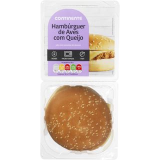 Hambúrguer de Aves com Queijo Continente Fácil & Bom (emb. 250 gr (2 un))