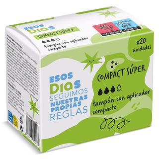 Tampón Con Aplicador Compact Súper Esos Dias Caja 20 Unidades