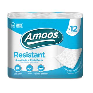 AMOOS Papel Higiénico 2 Folhas Resistant 12 un