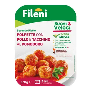 Fileni Polpette Di Pollo E Tacchino Al Pomodoro 220g