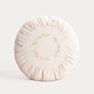 Poduszka | BANF | ecru bawełniana z dekoracyjnym haftem | 38cm | 770609