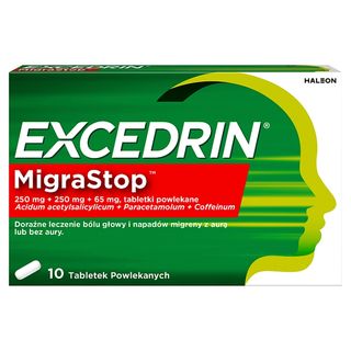 Excedrin MigraStop 250 mg + 250 mg + 65 mg Tabletki powlekane 10 sztuk