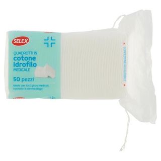 Selex Quadrotti in Cotone Idrofilo Medicale 50 pezzi
