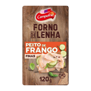 Fiambre Peito de Frango Forno de Lenha Fatias Finas Campofrio 120G