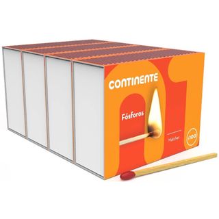 Fósforos Continente (emb. 4 x 100 un)