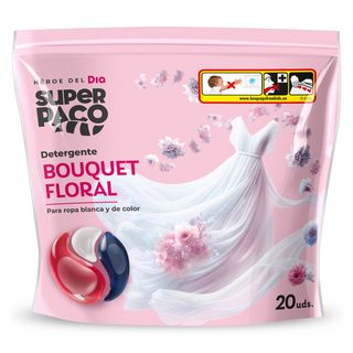 Detergente Máquina Cápsulas Floral Super Paco De Dia Bolsa 20 Unidades