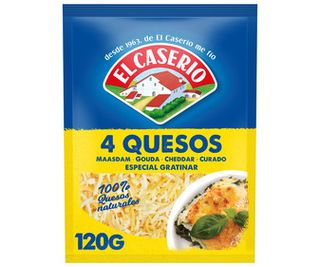 Queso Rallado 4 Quesos 100 % Naturales El Caserio 130 G.
