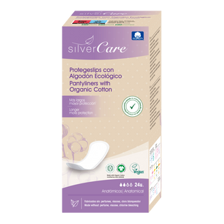 Protegeslips de Algodón Ecológico Anatómicos - Silver Care - 24 unidades 8432984000349