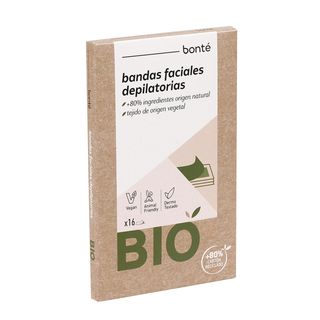 Bandas Depilatorias Faciales Bonté Bio 16 Uds (285442)