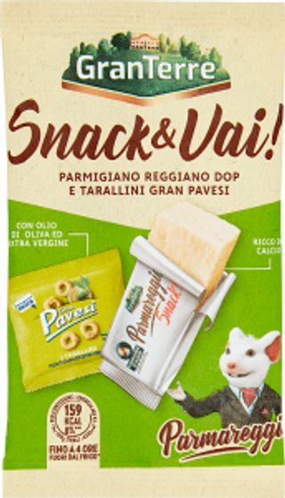 Parmareggio Snack & Vai! Parmigiano Reggiano DOP e Tarallini Gran Pavesi 37 g