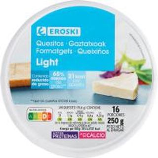 Quesitos Light Eroski, 16 Porciones, Caja 250 G (22453922)