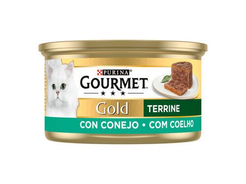 COMIDA HÚMIDA PARA GATO GOURMET GOLD COM COELHO 85G