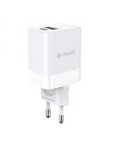 Cargador De Pared Muvit For Change Usb-C / Usb-A 45W Blanco (8426801169487)
