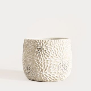 Osłonka na doniczkę | SALIMA | ze żłobieniami w kwiaty | 14x13 cm | 753220