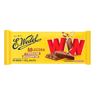 Wedel Czekolada mleczna z wafelkami orzechowymi WW, 245 g