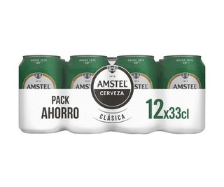 Cervezas Amstel Clásica 12 Latas de 33 Cl.