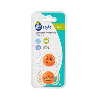 Chupete Silicona Dino Naranja 6M+ 2 Piezas. Neobaby 118881 (8058664166831)