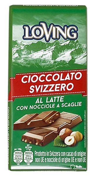 Cioccolato al latte con nocciole