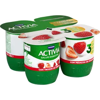 Activia Con Fresas, Pack 4X125Gr 480 G
