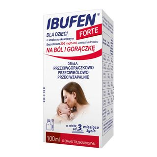 Ibufen dla dzieci forte o smaku truskawkowym, (200mg/5ml), z