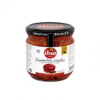 Pimientos Asados Picantes Con Aceite De Oliva Ibsa Sin Gluten 295 G.